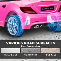Aosom 12V Ride On Car with Parent Remote Control Two Motors Music Lights Suspension Wheels for 3-6 Years Pink(m-7)