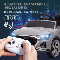 Qaba Audi Q8 e-tron Sportback Licensed 12V Battery Powered Kids Electric Car w/ Spring Suspension, Soft Start, Gray(m-5)