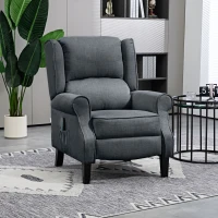 HOMCOM Vibrating Massage Recliner Chair with Heat, Wingback Push Back Reclining Chair for Living Room, Charcoal Gray(m-10)