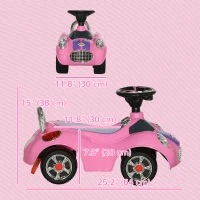 Qaba Baby Push Car with Music, Horn, Light, Pink(m-3)