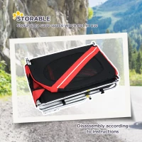 Aosom Dog Bike Trailer, Pet Wagon Bicycle Trailer with Easy Folding Cart Frame, 20" Large Rubber Wheels, 3 Entrances, Mesh Screen, Pet Bike Trailer for Off-Road & Travel, Red and Black(m-5)