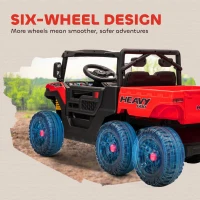 Qaba 24V 4WD Kids Ride On Truck with 6 Wheels Electric Ride On Car with Remote, Dump Bed for 3-6 Years, Red(m-5)