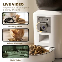 PawHut Automatic Cat Feeder with Camera, 2.4G WiFi, APP Control 8L Pet Feeder 1-10 Meals with 2-Way Audio, Dual Power Supply(m-4)