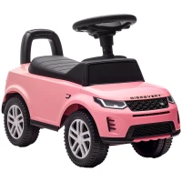 Qaba Licensed Land Rover Ride on Push Car with Anti-Tip Device, Under-Seat Storage, Horn, Engine Sounds for 18-36 M, Pink(m-9)