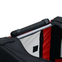 Aosom Dog Bike Trailer, Pet Wagon Bicycle Trailer with Easy Folding Cart Frame, 20" Large Rubber Wheels, 3 Entrances, Mesh Screen, Pet Bike Trailer for Off-Road & Travel, Red and Black(m-11)