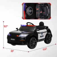 Qaba 12V Kids Ride on Car w/ Remote Control, Siren, Light, Music, Spring Suspension, Horn & Transport Wheel, Black(m-3)
