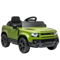 Qaba 12V Ride on Car Licensed Land Rover with Remote, Suspension, Slow Start, 3 Speeds, Lights, Music, Horn for 3-5, Green(m-11)