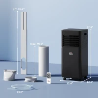 HOMCOM 8000 BTU Portable Air Conditioner with Dehumidifier, Cooling Fan, Sleep, Remote, 24H Timer, Auto Off, Black(m-3)
