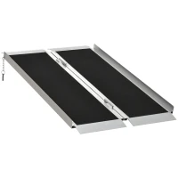 HOMCOM 4' Portable Wheelchair Ramp Aluminum Threshold Mobility Single-fold for Scooter with Carrying Handle(m-1)