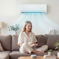 HOMCOM 9100 BTU Mini Split Air Conditioner and Heat Pump, 20.5 SEER2 115V Ductless Inverter AC Unit Cools up to 450 Sq.Ft(m-9)