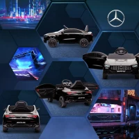Qaba Mercedes-Benz AMG Licensed 12V Kids Ride on Car with Remote Control, Rear Suspension, LED Lights, Music, Black(m-9)