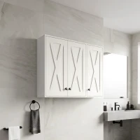 HOMCOM Modern Medicine Cabinet Wall Mounted, Bathroom Wall Cabinet with 3 Doors and Adjustable Shelves, White(m-1)