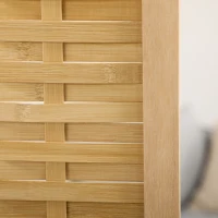 HOMCOM Hand Woven Room Divider, 4 Panel Bamboo Folding Privacy Screen for Home Office, 47.25"x67"x0.75", Natural(m-8)