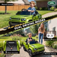 Qaba 12V Ride on Car Licensed Land Rover with Remote, Suspension, Slow Start, 3 Speeds, Lights, Music, Horn for 3-5, Green(m-7)