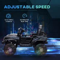 Qaba 12V Ride on Car, Ride on Truck w/ Remote, 4 Suspension Wheels, 3 MPH Max Speed, Music, Horn & Lights, Black(m-6)