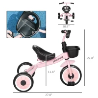 Qaba Tricycle for Kids Age 2-5, Toddler Bike for Children, Pink(m-3)