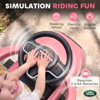 Qaba Land Rover Discovery Licensed 2-in-1 Ride On Push Car with Removable Parent Handle, Under-Seat Storage, Pink(m-7)