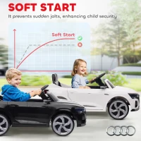 Qaba 12V Battery Powered Kids Electric Car, Audi Q8 etron Sportback Licensed Ride on Car w/ Remote Control, Black(m-7)