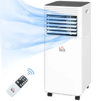 HOMCOM 10000 BTU Mobile Air Conditioner for Cooling and Dehumidifying, Remote Control, 24H Timer, LED Display, White(m-1)