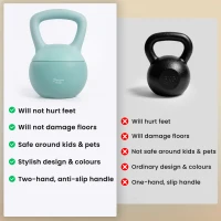 Soozier 13 lb Soft Kettlebell, Sand Filled Weight w/ Grip Handle, Kettlebell Weight for Full Body Workout, Green(m-7)