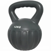 Soozier Kettlebell, 26 lbs Kettle Bell with Non-Slip Handle for Home Gym, Weight Lifting and Strength Training, Grey(m-2)
