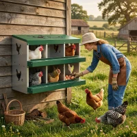 PawHut Chicken Nesting Boxes, 6 Compartment Steel Nesting Boxes for Chickens, Wall Mount Egg Laying Boxes with Vented Holes(m-2)