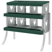 PawHut Chicken Nesting Boxes, 6 Compartment Steel Nesting Boxes for Chickens, Wall Mount Egg Laying Boxes with Vented Holes(m-1)