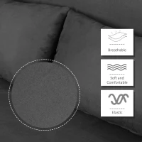 HOMCOM Convertible Sofa Bed Sleeper Chair, 5 Position Adjustable Backrest, Armchair Sleeper with Pillows, Leisure Chaise Lounge Couch, Gray(m-7)