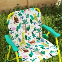 Qaba Kids Picnic Table, Kids Table and Chair Set with 2 Folding Chairs and Umbrella for Backyard, Garden, Patio, Green(m-9)