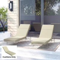 Outsunny Chaise Lounge Cushion, 4" Thick Outdoor Lounge Chair Cushions with Ties for Patio, 26" x 80", Cream White(m-8)