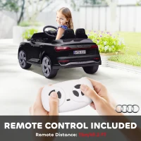 Qaba 12V Battery Powered Kids Electric Car, Audi Q8 etron Sportback Licensed Ride on Car w/ Remote Control, Black(m-5)