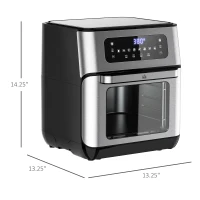 HOMCOM 10.5 Quart Air Fryer Oven with 8 Preset Cooking Menus, 1500W Air Fryer Toaster Oven, Countertop Convection Oven with 9 Accessories, Non-Stick Coating, Digital LED Screen(m-3)