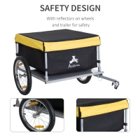 Aosom Bicycle Bike Cargo Trailer Garden Utility Cart Carrier Tool Yellow(m-7)