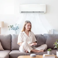 HOMCOM 18000 BTU Mini Split Air Conditioner, 19 SEER2 230V Inverter AC Unit Cools up to 1250 Sq.Ft, Complete Installation Kit(m-9)