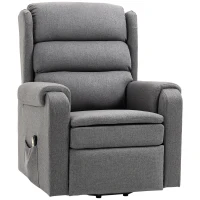 HOMCOM Lift Chair for Elderly, Power Chair Recliner with Footrest, Remote Control, Side Pockets for Living Room, Grey(m-11)