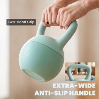 Soozier 13 lb Soft Kettlebell, Sand Filled Weight w/ Grip Handle, Kettlebell Weight for Full Body Workout, Green(m-5)