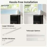 HOMCOM 8000 BTU Portable Air Conditioner with Fan & Dehumidifier Mode, Quiet AC Unit with Remote Control, 24-Hour Timer, Black(m-7)