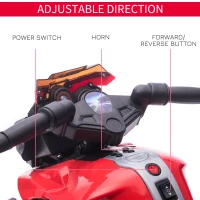 Aosom Kids Ride On Motorcycle, 6V Electric Battery Powered Dirt Bike w/ Training Wheels, Gift for Children Boys Girls Red(m-4)