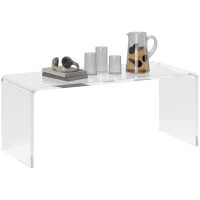 HOMCOM Acrylic Coffee Table 39" Long Rectangle Tea Table for Living Room Clear(m-11)