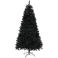 HOMCOM 9ft Unlit Artificial Black Christmas Tree, Holiday Decor with 2132 Branch Tips, Auto Open and Steel Base(m-1)