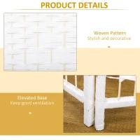 HOMCOM 3 Panel Folding Room Divider, Portable Privacy Screen, Wave Fiber Room Partition for Home Office, White(m-6)