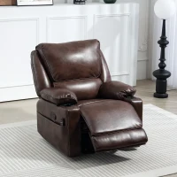 HOMCOM Recliner Massage Armchair with Heat Oversized Swivel Rocker with Footrest Remote and Side Pockets Brown(m-10)