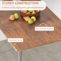 HOMCOM Modern Dining Table Set for 4, 5-Piece Kitchen Table Set, Rectangular Dining Table and 4 Chairs for Small Space, Dinette, Breakfast Nook, Brown(m-5)