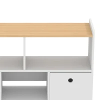 Qaba Toy Storage Organizer, Toy Organizers and Storage with 2 Movable Drawers and 3 Cubbies for Playroom, Nursery, White(m-11)