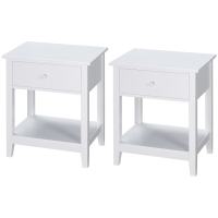 HOMCOM End Table, 2-tier Side Table with Drawer and Storage Shelf, Modern Sofa Side Table for Living Room, Gray