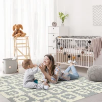 Qaba Kids Foam Puzzle Number and Letter Baby Alphabet Play Mat Learning Toy with Puzzle Pieces Inside Each Interlocking Tile, 35 Sq. Ft.(m-2)