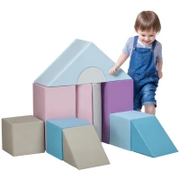 Soozier 11 Piece Soft Play Blocks Kids Climb and Crawl Gym Toy Foam Building Multicolour(m-9)