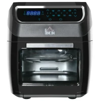 HOMCOM 12 QT Air Fry Oven, 8 In 1 Countertop Oven Combo with Air Fry, Roast, Broil, Bake and Dehydrate, 1700W with Accessories and LED Display, Black(m-11)