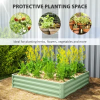 Outsunny 4' x 4' x 1' Raised Garden Bed Galvanized Steel Planter Box for Vegetables, Flowers, Herbs, Light Green(m-4)