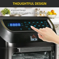 HOMCOM 12 QT Air Fry Oven, 8 In 1 Countertop Oven Combo with Air Fry, Roast, Broil, Bake and Dehydrate, 1700W with Accessories and LED Display, Black(m-7)